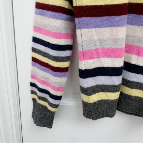 AQUA Cashmere Striped Cashmere Sweater - Picture 4 of 6